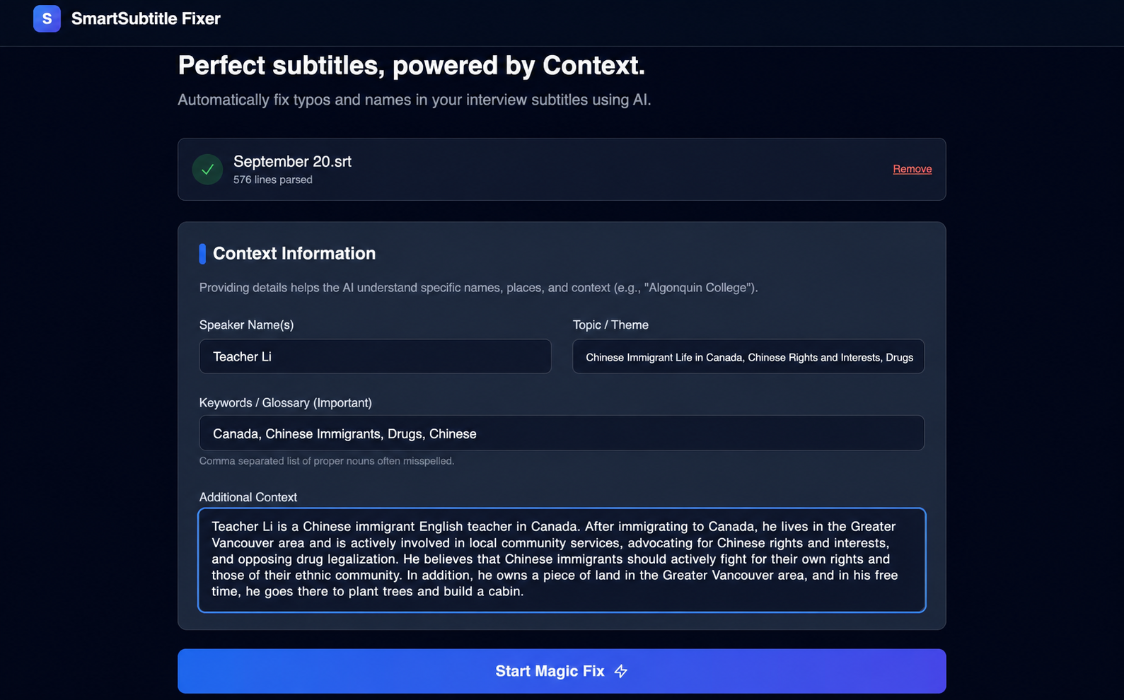 Before: the AI Studio prototype with four fields